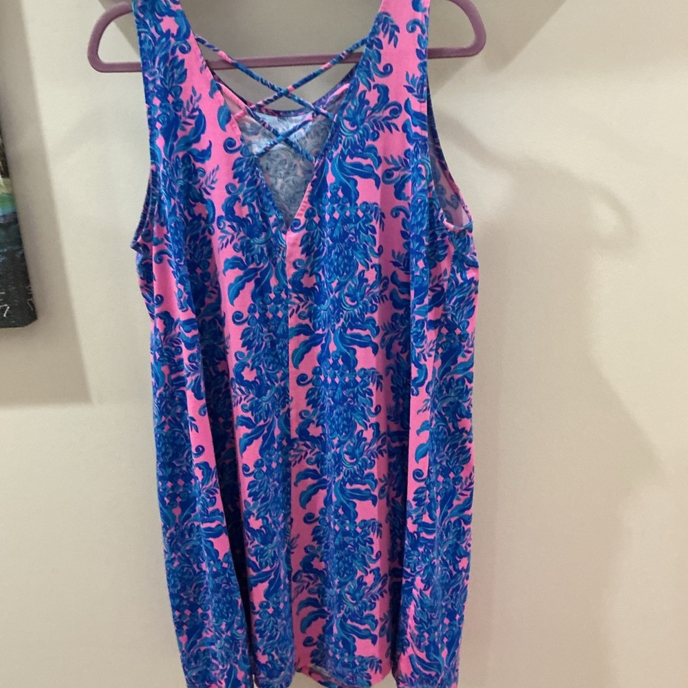Pink and Blue Sleeveless Dress Lilly Pulitzer EUC - Picture 2 of 5